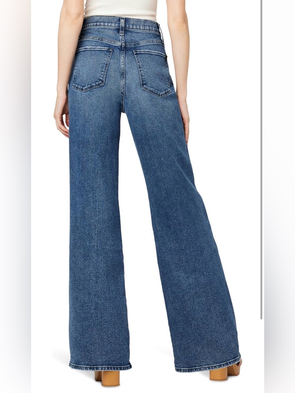 NEW Joe's High Rise Wide-Leg Raw Hem Empower Medium Wash Denim Blue Jeans 26x32 - Picture 3 of 12